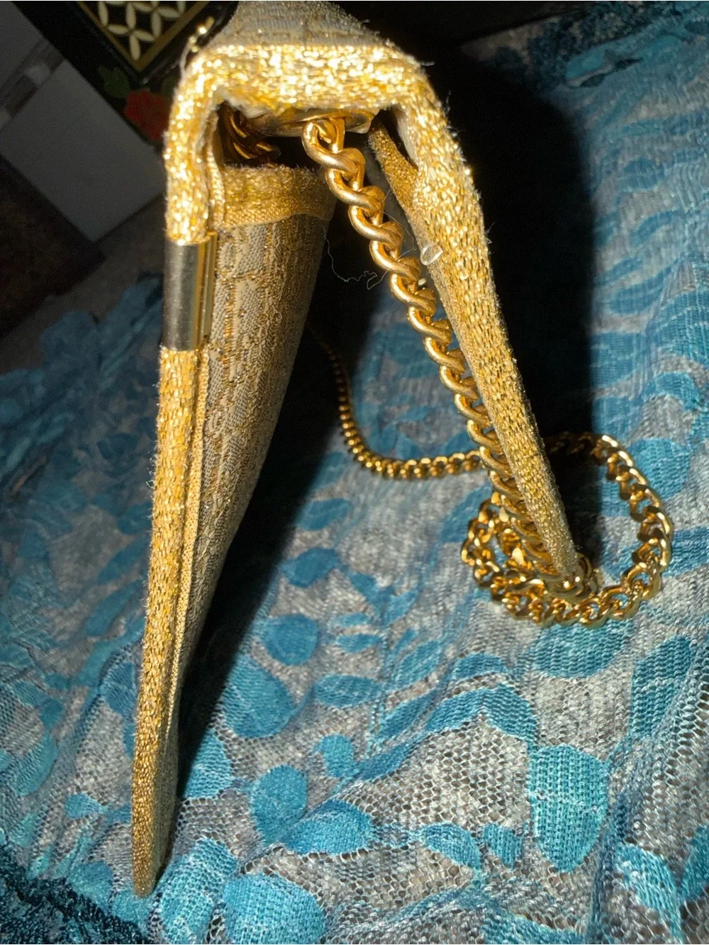 Vintage Christian Dior Metallic Gold France 1960’s-80’s